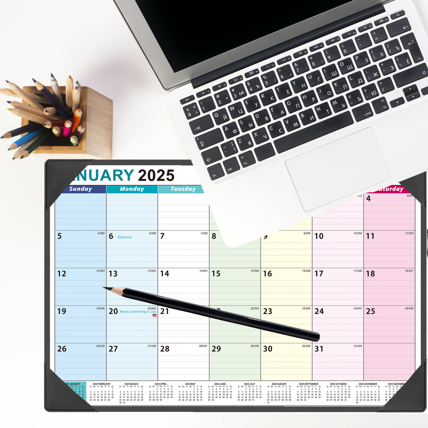 Large Desk Calendar 2025-2026 17'' X 22'' with Desktop Mat, 18 Months Desktop Calendar from JAN 2025 - JUN 2026, Blotter Calendar for Office School Home,