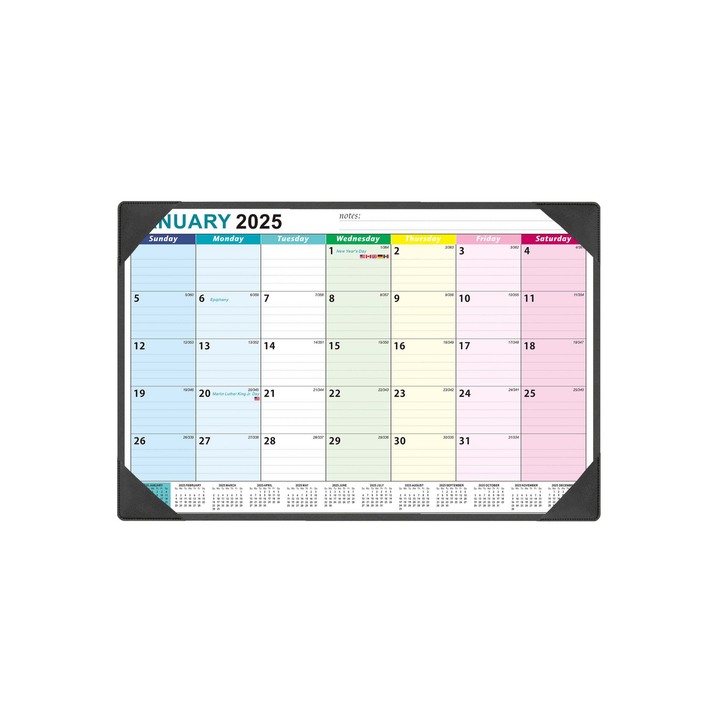 Large Desk Calendar 2025-2026 17'' X 22'' with Desktop Mat, 18 Months Desktop Calendar from JAN 2025 - JUN 2026, Blotter Calendar for Office School Home,