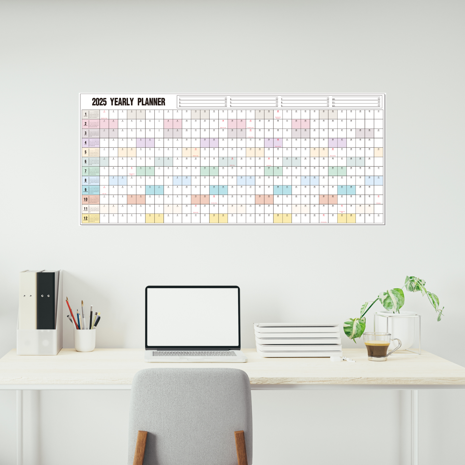 Yearly Wall Calendar