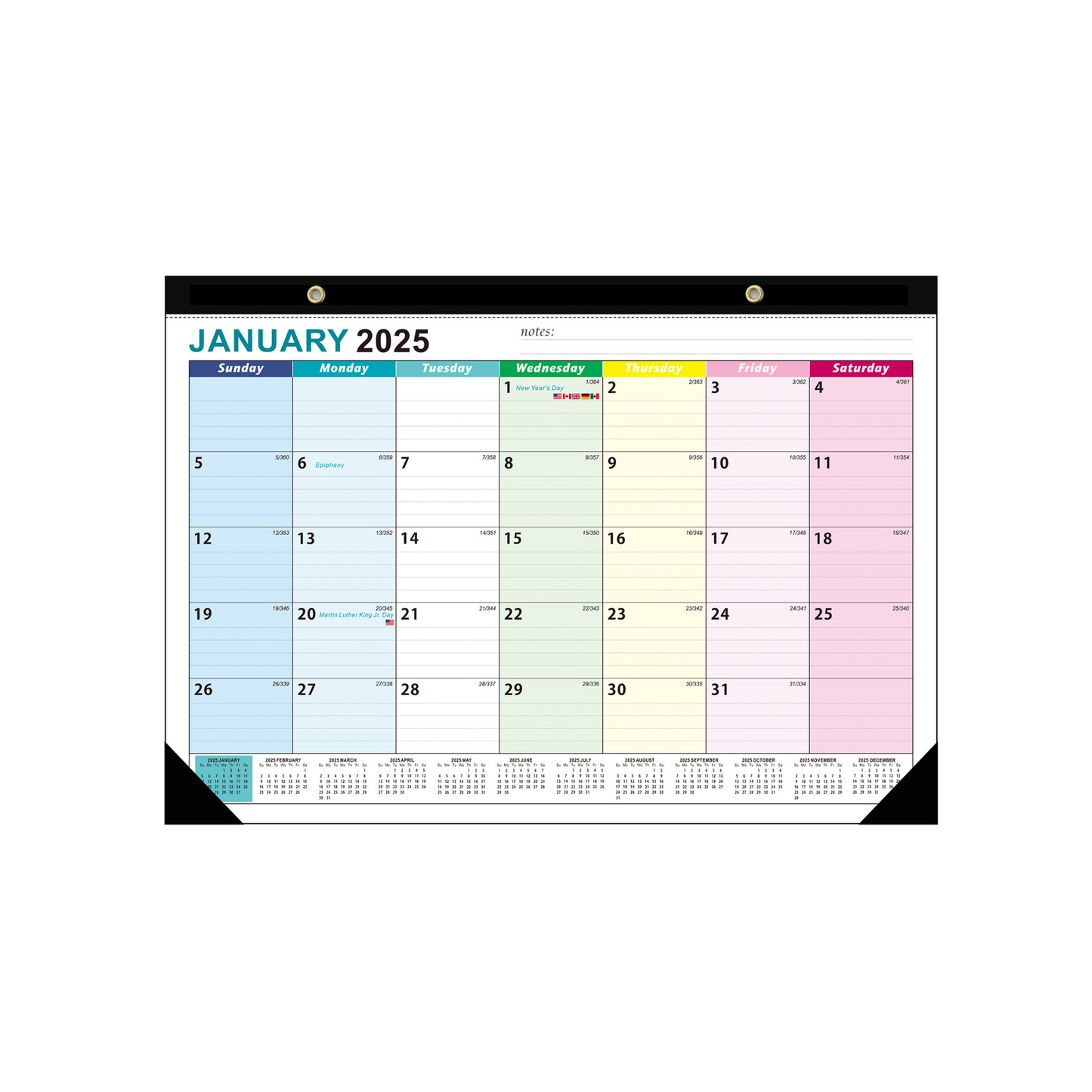 Desk Calendar 2025, 18 Months Desktop Calendar from JAN 2025 - JUN 2026, Large Monthly Wall Calendars with Hanging Hole and Corner Protector for Office School Home, 12'' X 17''